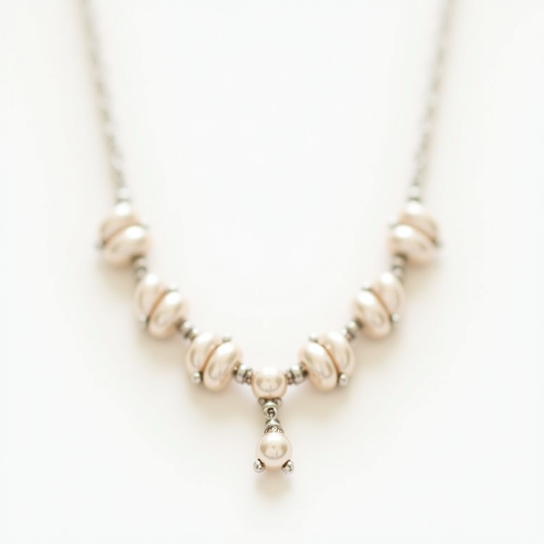 Collier fil de pêche diamant blanc rond